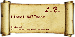 Liptai Nándor névjegykártya