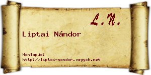 Liptai Nándor névjegykártya